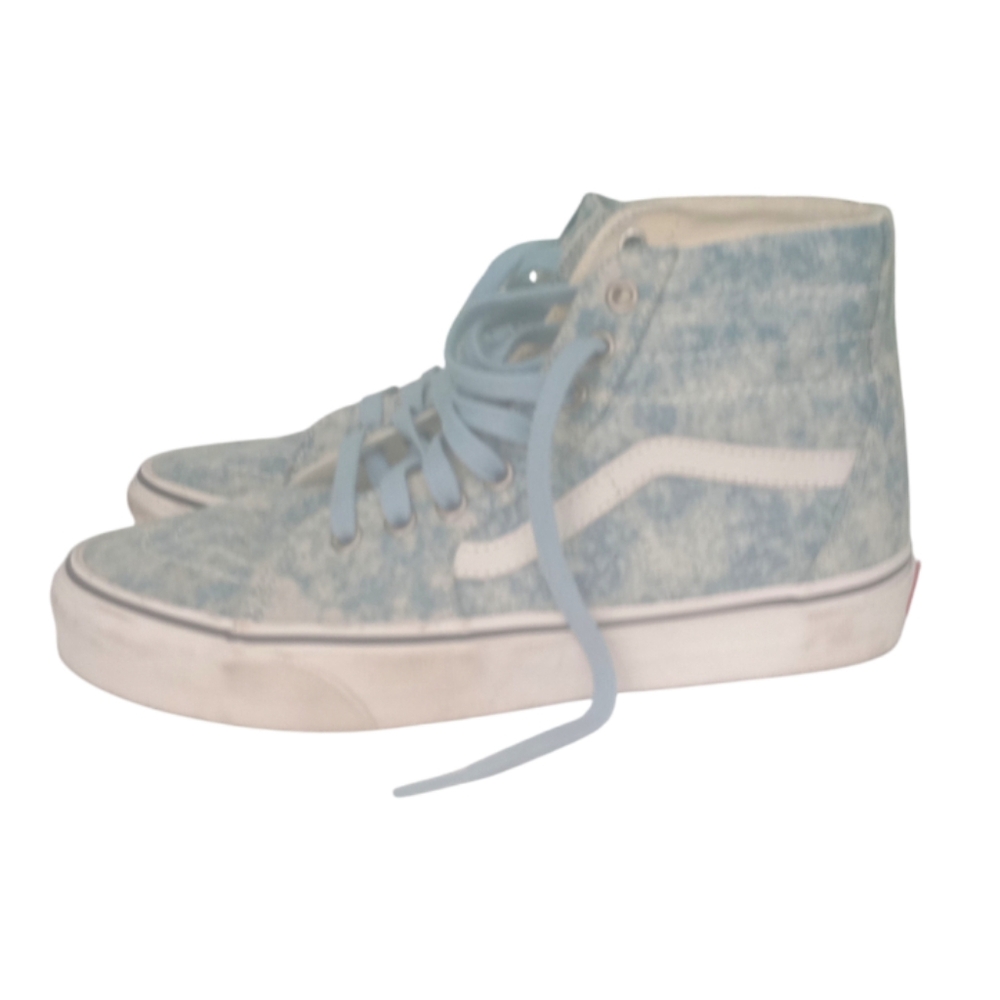 VANS SK8-HI TAPERED Blue Denim Destroy Canvas Sneakers
